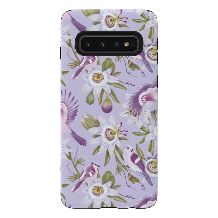 Galaxy S10 StrongFit Passion Flowers by Tishya Oedit