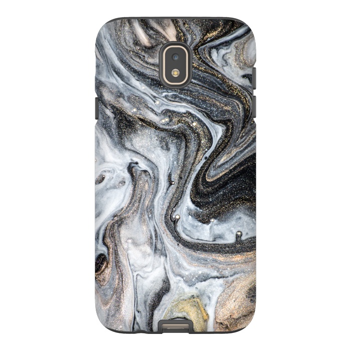 Galaxy J7 StrongFit Black and Gold Marble by ArtsCase