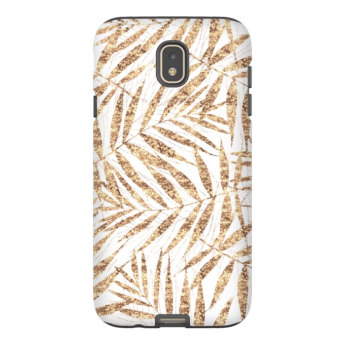 Galaxy J7 StrongFit Elegant golden tropical palm leaves design by InovArts