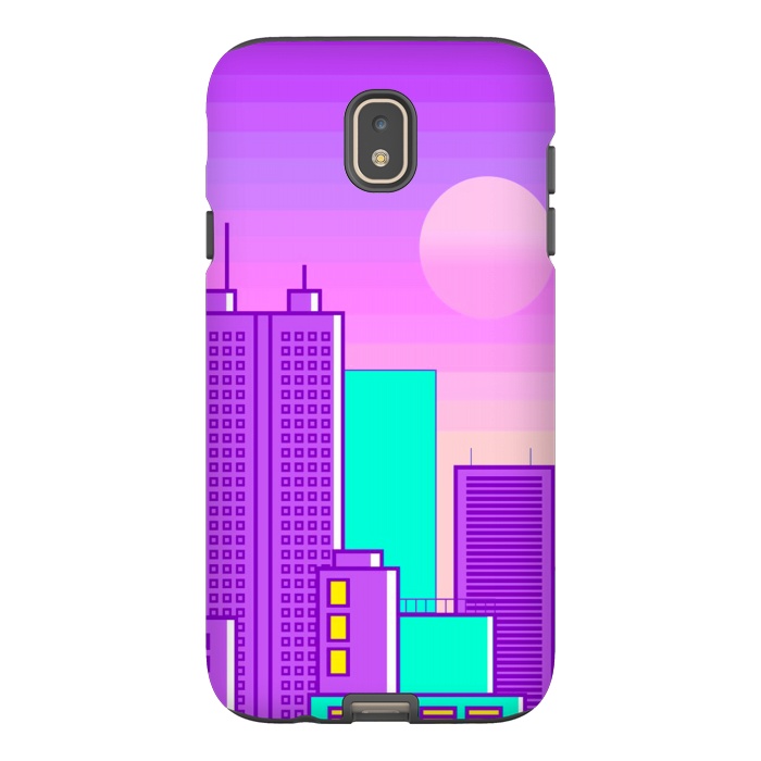 Galaxy J7 StrongFit purple sunset in the city by haroulita
