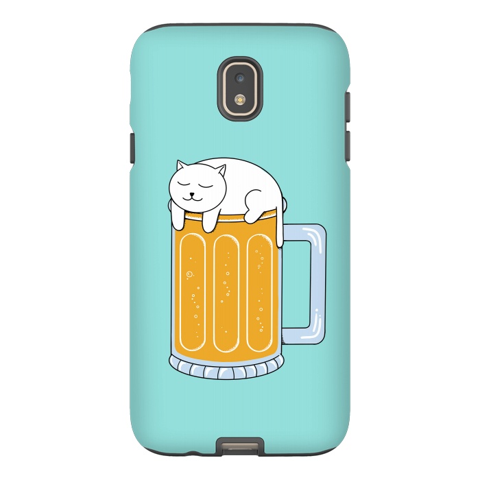 Galaxy J7 StrongFit Cat Beer Green by Coffee Man