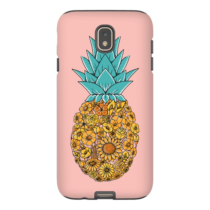 Galaxy J7 StrongFit Pineapple Floral Pink by Coffee Man