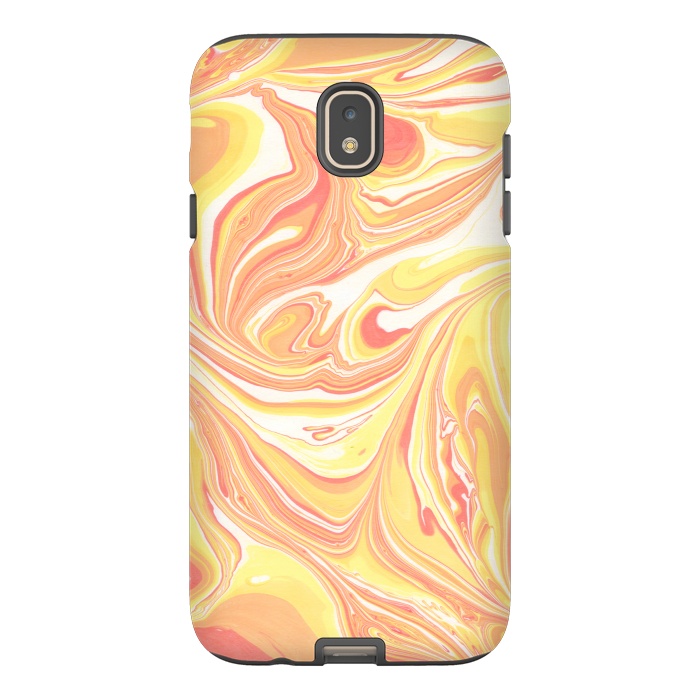 Galaxy J7 StrongFit yellow orange marble by haroulita