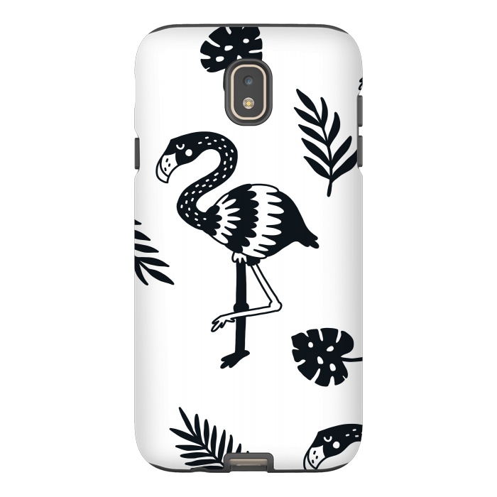 Galaxy J7 StrongFit black white flamingo by haroulita