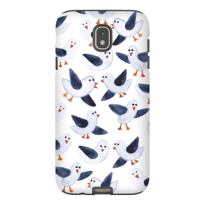 Galaxy J7 StrongFit Salt and Pepper Seagulls by gingerlique