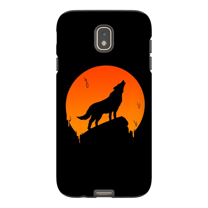 Galaxy J7 StrongFit Wolf and Moon by Coffee Man