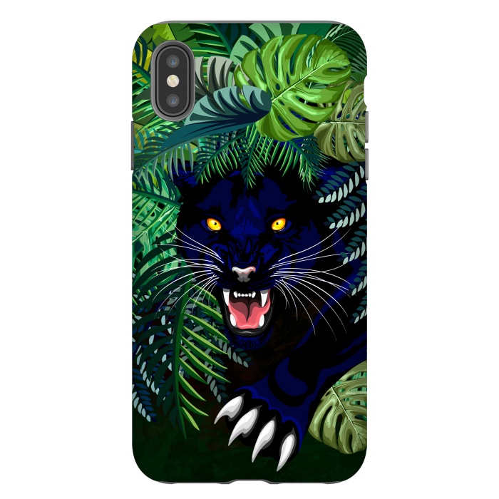 iPhone Xs Max StrongFit Black Panther Spirit coming out from the Jungle by BluedarkArt