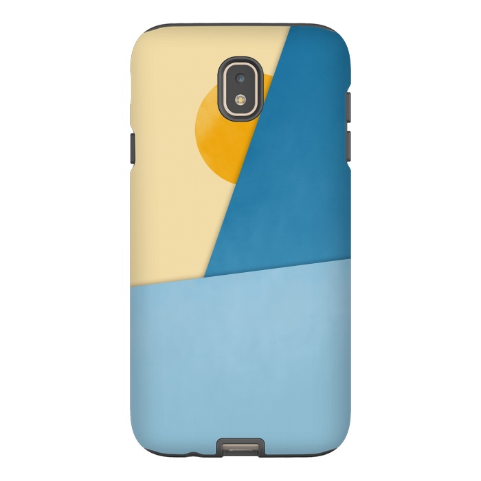 Galaxy J7 StrongFit Blue & Yellow Geometry by Creativeaxle