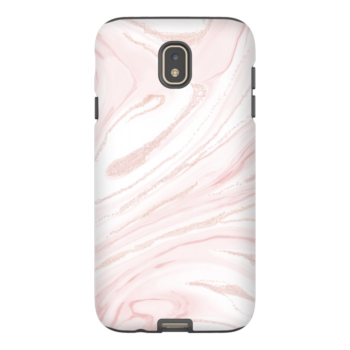 Galaxy J7 StrongFit Modern blush pink marbleized abstract design by InovArts