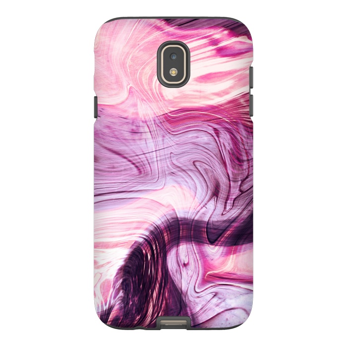 Galaxy J7 StrongFit Pink purple liquid marble by Oana 