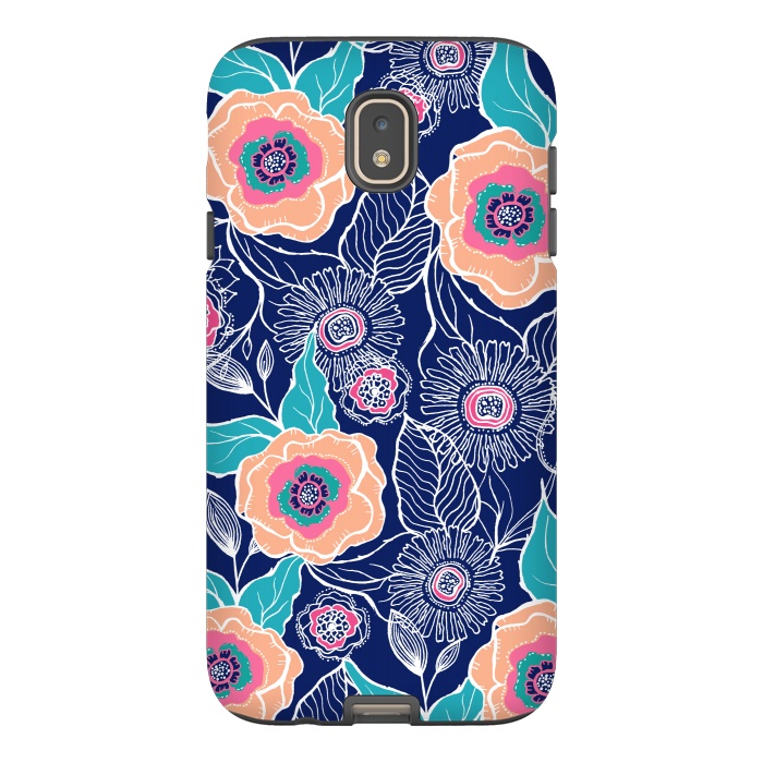 Galaxy J7 StrongFit Floral Poppy by Rose Halsey