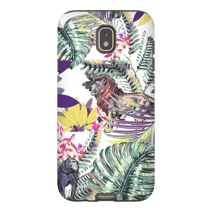 Galaxy J7 StrongFit Lion and colorful tropical plants by Oana 