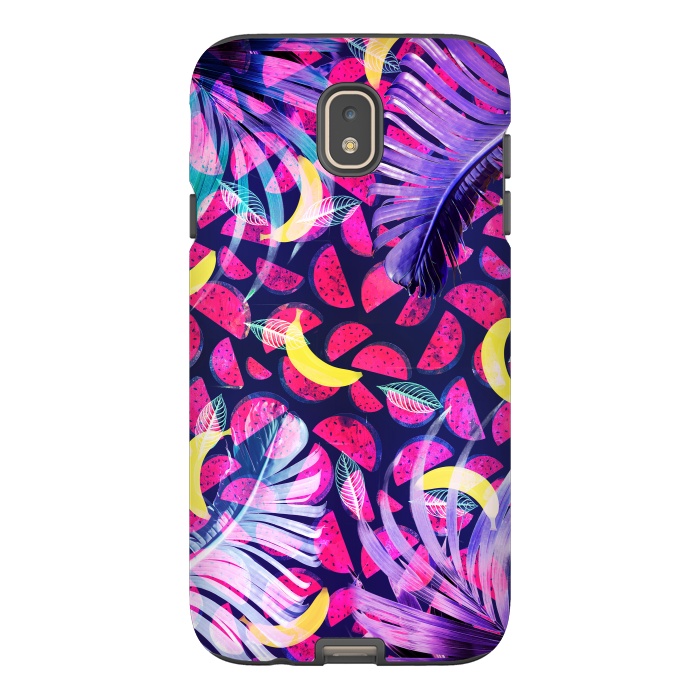 Galaxy J7 StrongFit Colorful tropical banana leaves and pineapples by Oana 