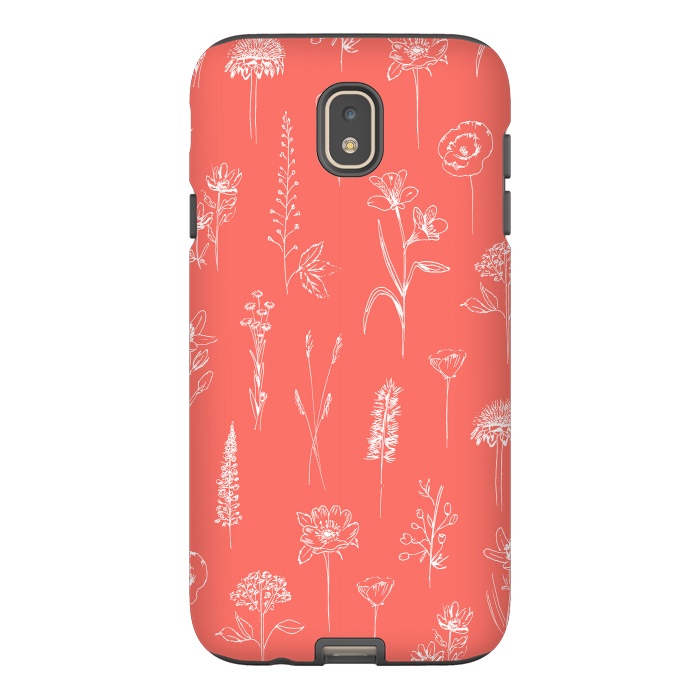 Galaxy J7 StrongFit Patagonian wildflowers - Coral by Anis Illustration
