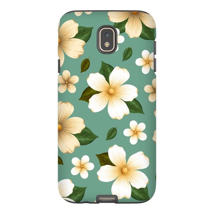 Galaxy J7 StrongFit WHITE FLORAL BEAUTIES by MALLIKA