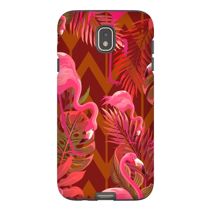 Galaxy J7 StrongFit Pink Flamingos On The Beach by ArtsCase