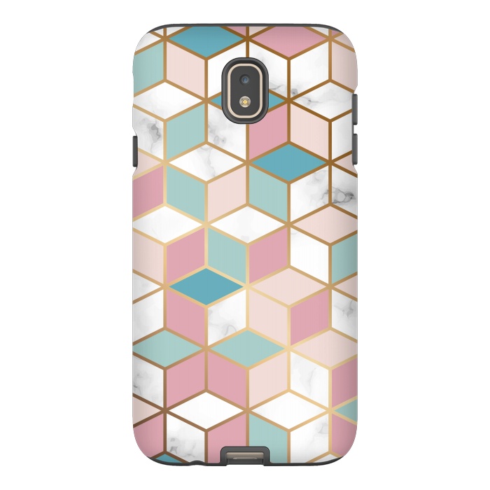 Galaxy J7 StrongFit Crystals In Blue And Pink Marble by ArtsCase