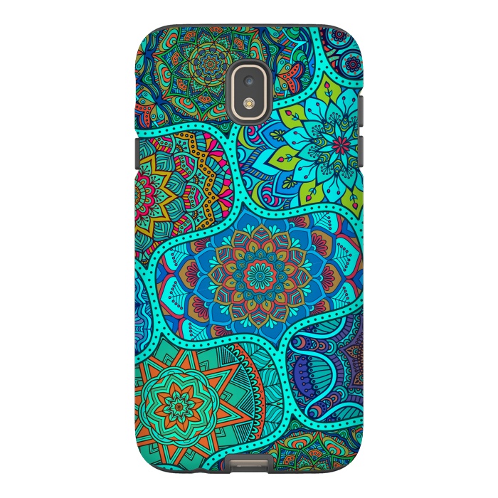 Galaxy J7 StrongFit Modern Mandalas In Blue And Green by ArtsCase