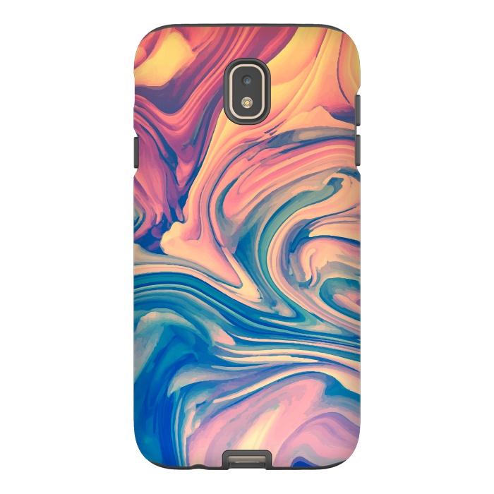 Galaxy J7 StrongFit Marble Paint splash Colorful fluid by ArtsCase