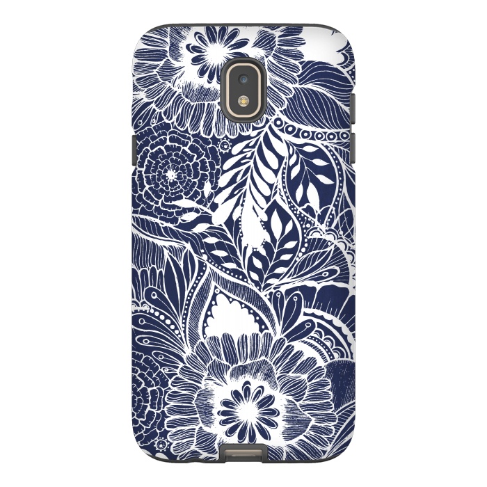 Galaxy J7 StrongFit BlueFlorals by Rose Halsey