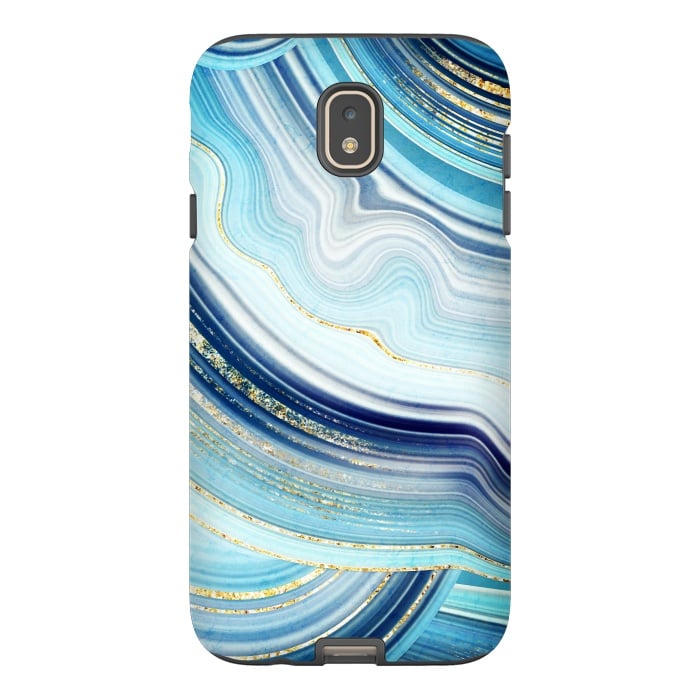 Galaxy J7 StrongFit Marble Design with gold veins, painted artificial marbled by ArtsCase