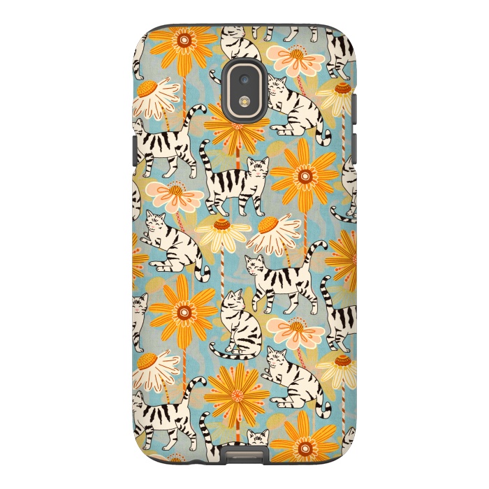 Galaxy J7 StrongFit Daisy Cats - Baby Blue  by Tigatiga