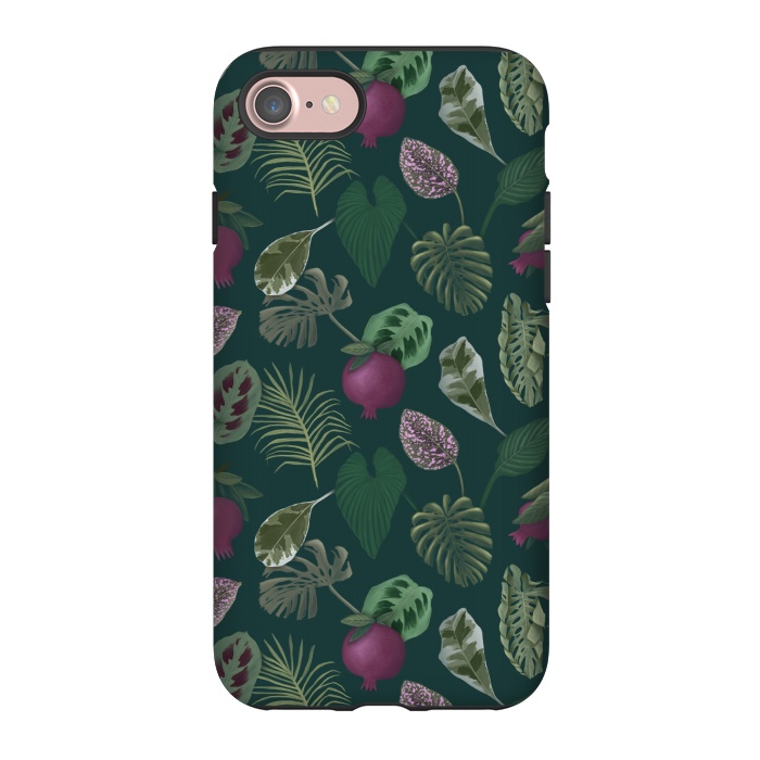 iPhone 7 StrongFit Pomegranates & Palm Leaves by Tishya Oedit
