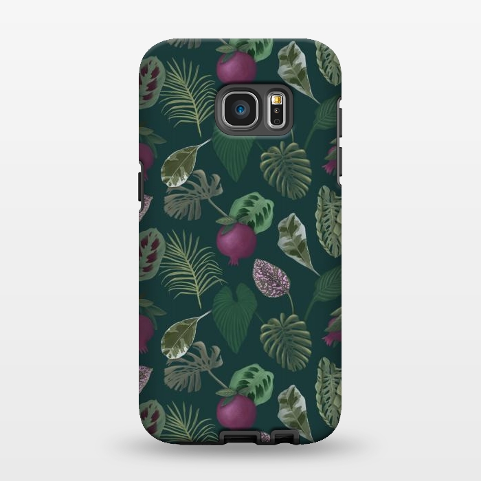Galaxy S7 EDGE StrongFit Pomegranates & Palm Leaves by Tishya Oedit