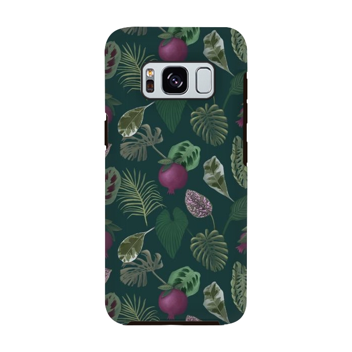Galaxy S8 StrongFit Pomegranates & Palm Leaves by Tishya Oedit