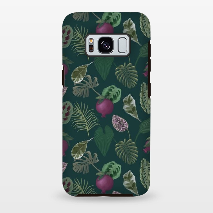 Galaxy S8 plus StrongFit Pomegranates & Palm Leaves by Tishya Oedit