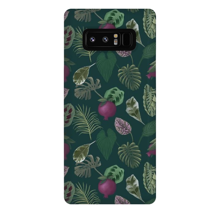 Galaxy Note 8 StrongFit Pomegranates & Palm Leaves by Tishya Oedit