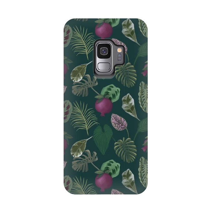 Galaxy S9 StrongFit Pomegranates & Palm Leaves by Tishya Oedit