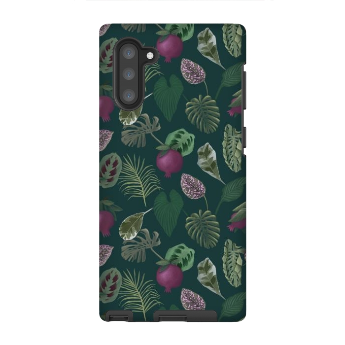Galaxy Note 10 StrongFit Pomegranates & Palm Leaves by Tishya Oedit