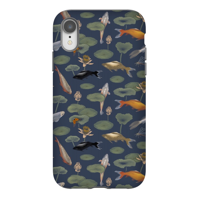 iPhone Xr StrongFit Water Lilies & Koi Fish by Tishya Oedit