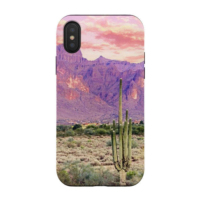 iPhone Xs / X StrongFit Cactus Sunset by Uma Prabhakar Gokhale