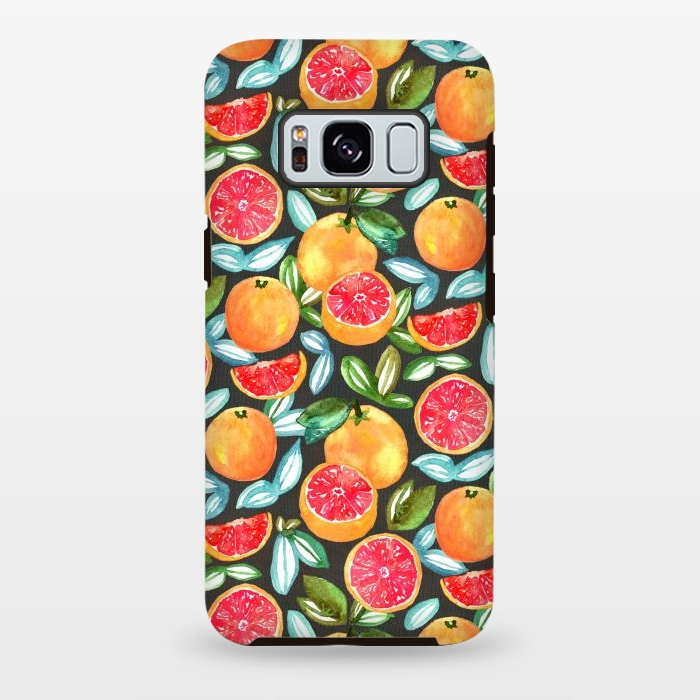 Galaxy S8 plus StrongFit Grapefruits on Navy  by Tigatiga