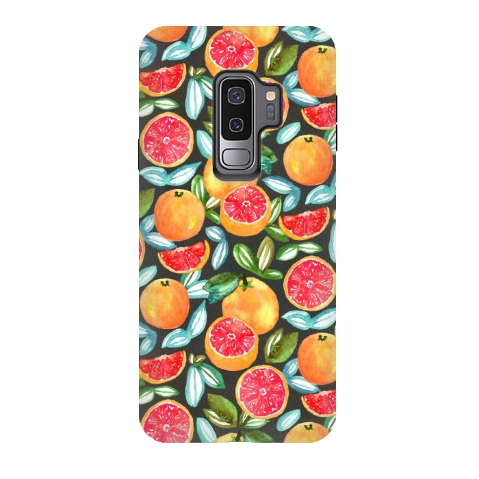 Galaxy S9 plus StrongFit Grapefruits on Navy  by Tigatiga
