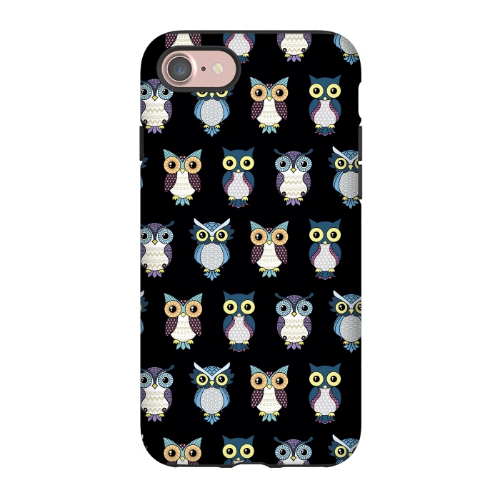 iPhone 7 StrongFit Owls pattern by Laura Nagel