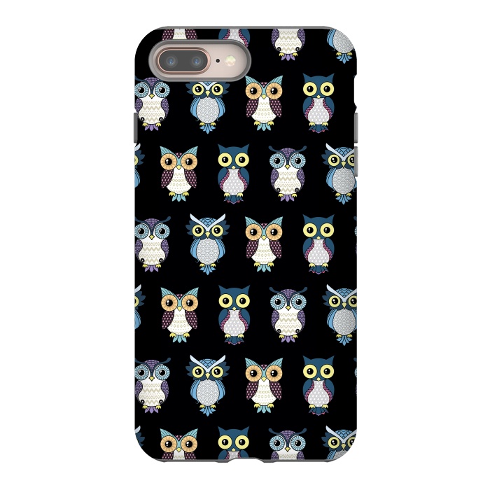 iPhone 7 plus StrongFit Owls pattern by Laura Nagel