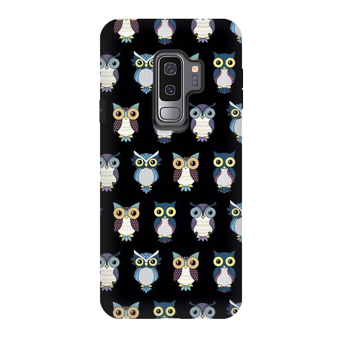 Galaxy S9 plus StrongFit Owls pattern by Laura Nagel