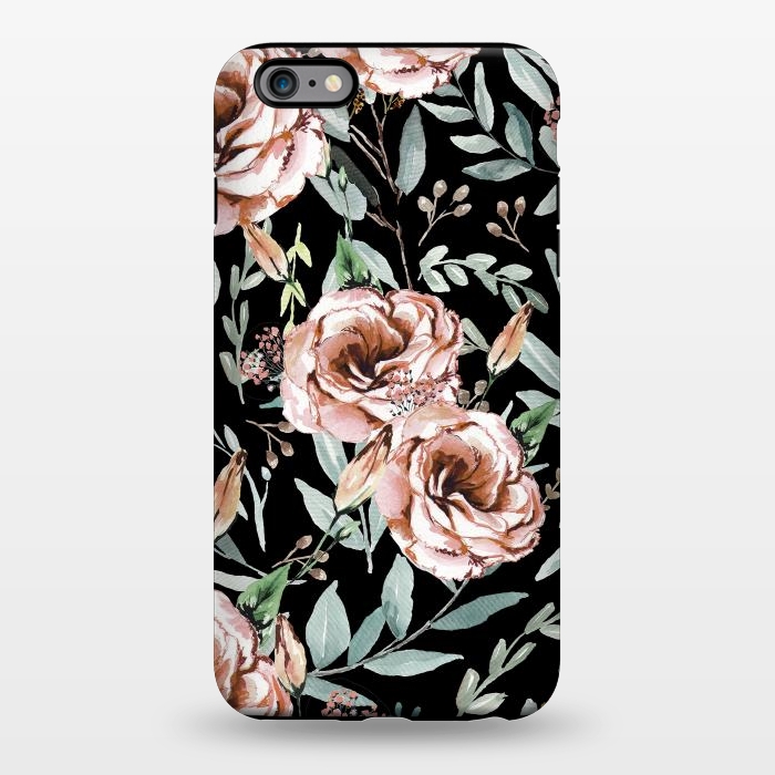 iPhone 6/6s plus StrongFit Floral Explosion Black by Anis Illustration