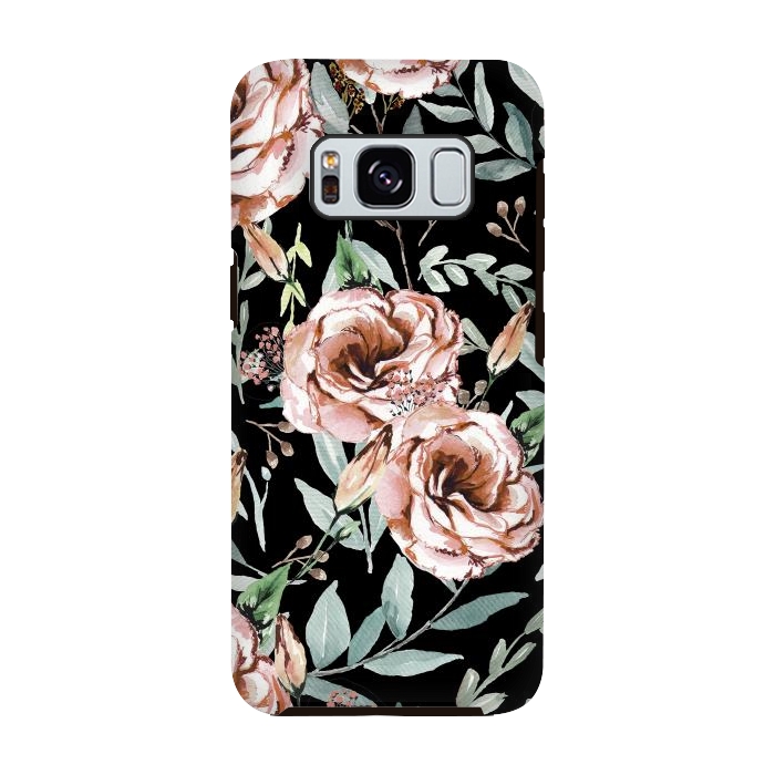 Galaxy S8 StrongFit Floral Explosion Black by Anis Illustration