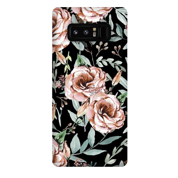 Galaxy Note 8 StrongFit Floral Explosion Black by Anis Illustration