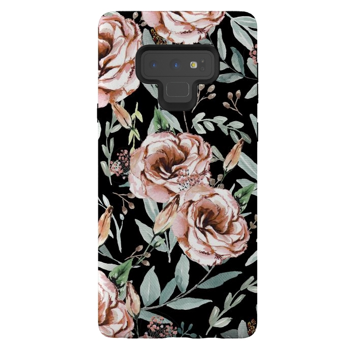 Galaxy Note 9 StrongFit Floral Explosion Black by Anis Illustration