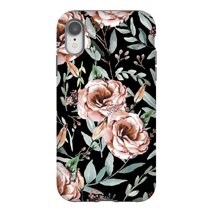 iPhone Xr StrongFit Floral Explosion Black by Anis Illustration