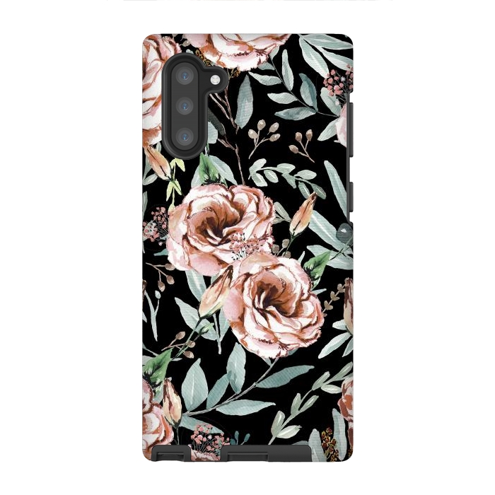Galaxy Note 10 StrongFit Floral Explosion Black by Anis Illustration