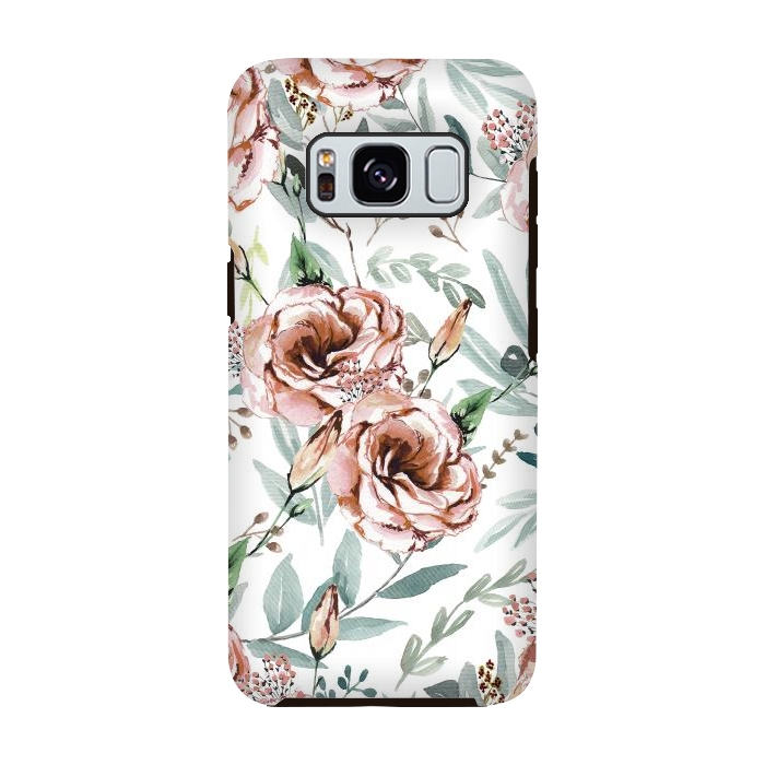 Galaxy S8 StrongFit Floral Explosion White by Anis Illustration
