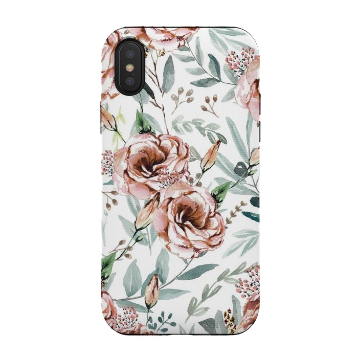 iPhone Xs / X StrongFit Floral Explosion White by Anis Illustration