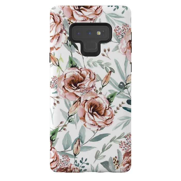 Galaxy Note 9 StrongFit Floral Explosion White by Anis Illustration