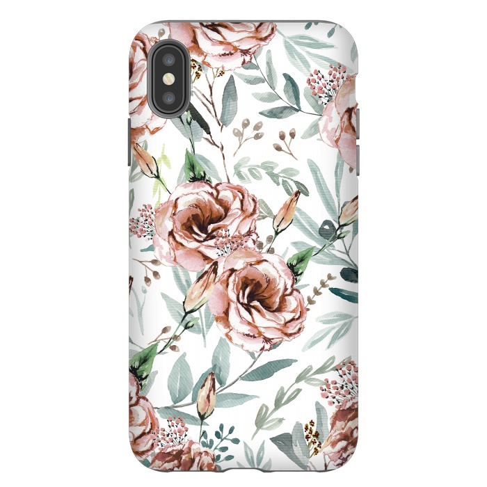 iPhone Xs Max StrongFit Floral Explosion White by Anis Illustration